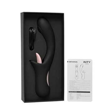 Silikonowy wibrator Dice z lizaniem i stukaniem INTY Toys USB