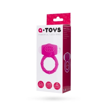 Silikonowy pierścień wibrujący AToys Nevy różowy 2.5 cm