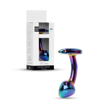Biżuteria analna wielobarwna zakrzywiona stalowa HeavyFun 7.5 cm
