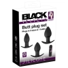 Zestaw plugów analnych wibrujących Black Velvets silikonowy USB 3 sztuki