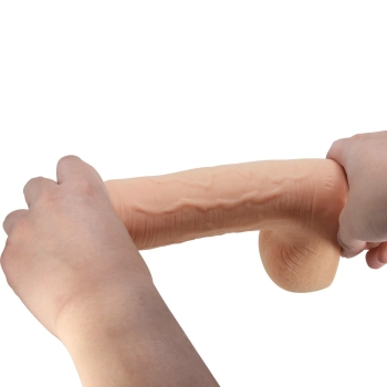 Dildo realistyczne Baile z przesuwaną skórą cieliste 23 cm przyssawka