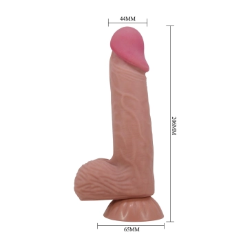 Dildo realistyczne Baile Sliding Skin giętkie z przyssawką 21 cm