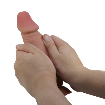 Dildo realistyczne Baile Sliding Skin 21 cm przyssawkowe giętkie TPR