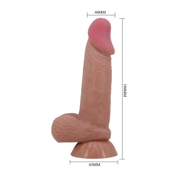 Dildo realistyczne Baile Sliding Skin 21 cm przyssawkowe giętkie TPR