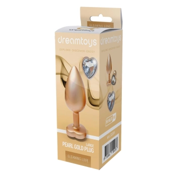 Korek analny Gleaming Love matowy złoty aluminiowy 9,5 cm