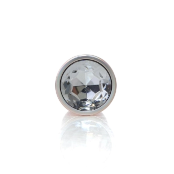 Korek analny ze stali nierdzewnej złoty z diamencikiem 9 cm HeavyFun