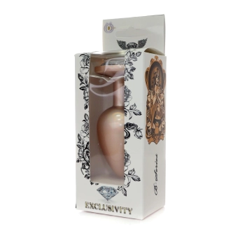 Korek analny ze stali nierdzewnej złoty z diamencikiem 9 cm HeavyFun