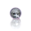 Stalowy korek analny z diamentem różowy HeavyFun 9 cm