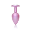 Stalowy korek analny z diamentem różowy HeavyFun 9 cm