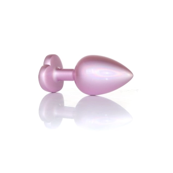 Biżuteria analna stalowa z diamencikiem różowym 9 cm