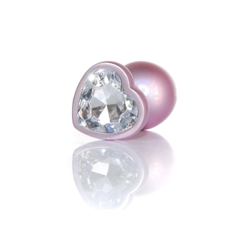 Biżuteria analna stalowa z diamencikiem różowym 9 cm