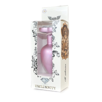 Biżuteria analna stalowa z diamencikiem różowym 9 cm