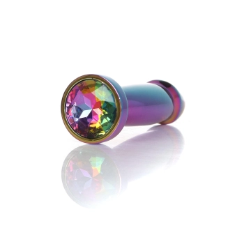 Stalowy korek analny penis z diamentem HeavyFun 10 cm