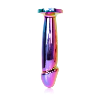 Stalowy korek analny penis z diamentem HeavyFun 12 cm