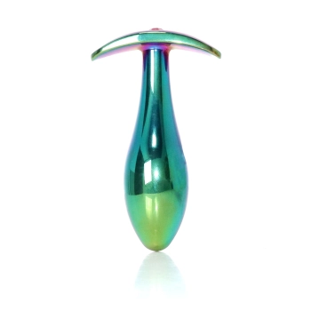 Korek analny stalowy z diamencikiem różowy M HeavyFun 9 cm