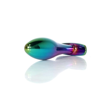 Korek analny stalowy z diamencikiem różowy M HeavyFun 9 cm