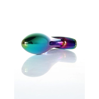 Korek analny stalowy z diamencikiem różowy M HeavyFun 9 cm