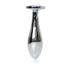 Korek analny ze stali nierdzewnej z diamencikiem HeavyFun srebrny 9 cm