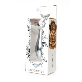 Korek analny ze stali nierdzewnej z diamencikiem HeavyFun srebrny 9 cm