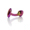 Korek analny stalowy HeavyFun wielokolorowy zakrzywiony 9 cm