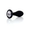 Korek analny silikonowy transparentny z diamentem L 10.5 cm