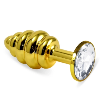 Luksusowy złoty spiralny korek analny Lovetoy 7 cm