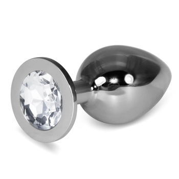Duży srebrny korek analny Lovetoy metalowy 10 cm