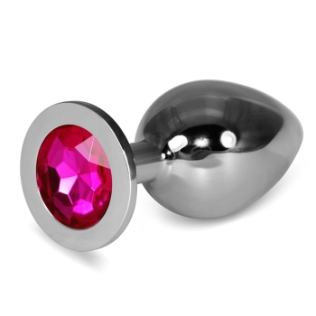 Luksusowy duży srebrny metalowy korek analny Lovetoy 10 cm