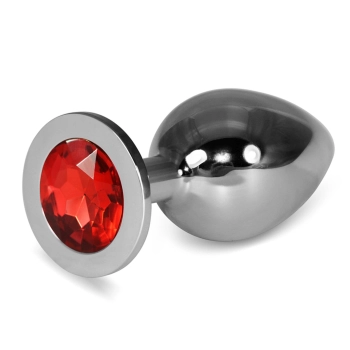 Luksusowy duży srebrny metalowy korek analny Lovetoy 10 cm