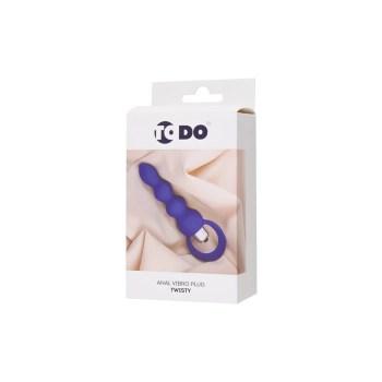 Korek analny silikonowy Twisty fioletowy 14 cm
