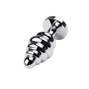 Korek analny Metal by TOYFA srebrny z czerwonym kryształkiem 9,5 cm
