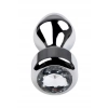 Korek analny metalowy srebrny z kryształkiem Metal by TOYFA 9.5 cm