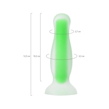 Korek analny Mortimer Glow świecący w ciemności silikonowy 12,5 cm