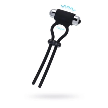 Lasso zaciskowe wibrujące A-Toys czarne silikonowe 14 cm