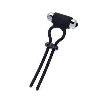 Lasso zaciskowe wibrujące A-Toys czarne silikonowe 14 cm