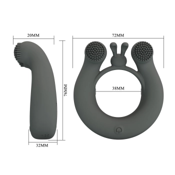 Pierścień wibrujący silikonowy Pretty Love Master Ring 12 trybów pamięci