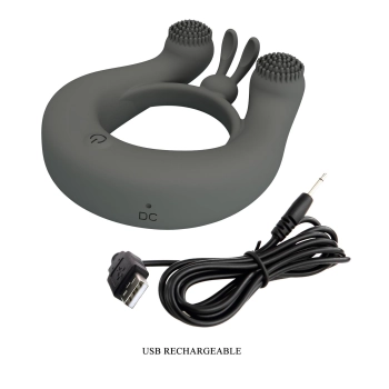 Pierścień wibrujący silikonowy Pretty Love Master Ring 12 trybów pamięci