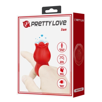 Pierścień wibrujący na palec JAE Pretty Love 10 trybów różany silikonowy