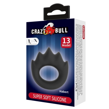 Pierścień erekcyjny super miękki silikonowy Crazy Bull HABERT wodoodporny