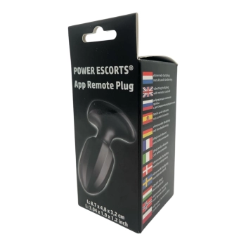 Korek analny wibrujący Power Escorts silikonowy czarny z aplikacją USB