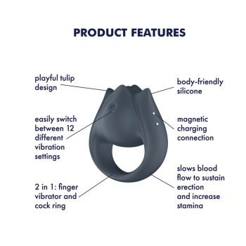 Pierścień wibrujący 2w1 silikonowy Satisfyer Perfect Pair 2 USB wodoodporny