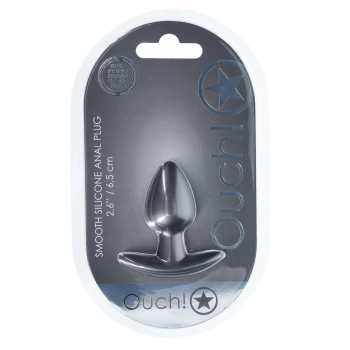 Mały korek analny silikonowy Ouch! metaliczny 6,5 cm