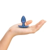 Korek analny silikonowy Ouch! metaliczny niebieski 6,5 cm