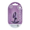 Silikonowy korek analny Ouch! medium metaliczny fiolet 7,9 cm