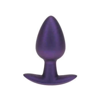 Silikonowy korek analny Ouch! medium metaliczny fiolet 7,9 cm