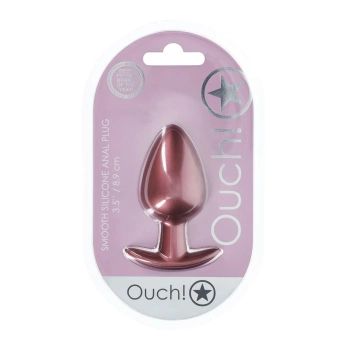 Korek analny silikonowy Ouch! Large 8,9 cm różowe złoto