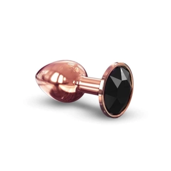 Metalowy korek analny z czarnym kryształem Marc Dorcel Diamond S 7 cm
