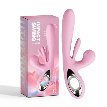 Wibrator króliczek różowy Bliss Bunny z uderzeniami silikonowy USB