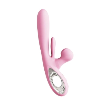 Wibrator króliczek różowy Bliss Bunny z uderzeniami silikonowy USB