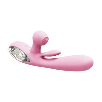 Wibrator króliczek różowy Bliss Bunny z uderzeniami silikonowy USB